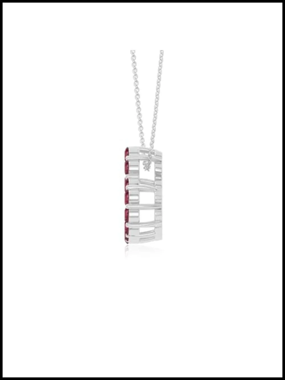 Natural Ruby Heart Pendant Necklace in Silver, Gold Plated